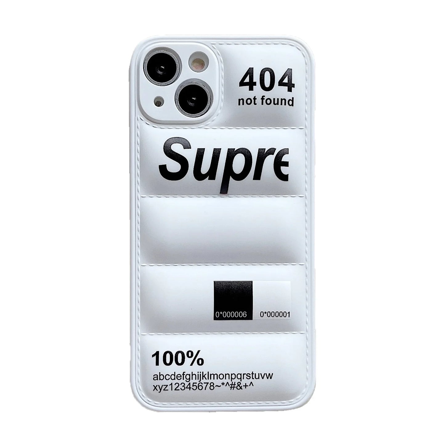 Luxury supreme Phone Case for iPhone 15 14 13 12 11 Pro Max XS XR 7 8 Plus Original Puffer Cloth Soft Silicone Cover