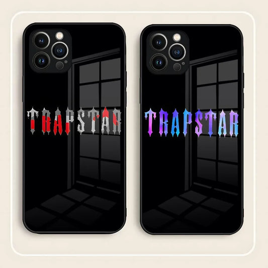 TRAPSTAR LONDON Phone Case Tempered Glass For iPhone 15 Pro Max 14Pro 13 11 12 Mini X XR XS 8 7 Plus SE Back Cover